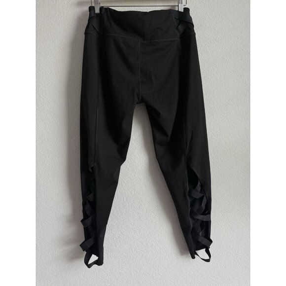 Victoria Secret Sport XL Knockout Black Tight Legging Strappy Crisscross Cut Out - Picture 6 of 12